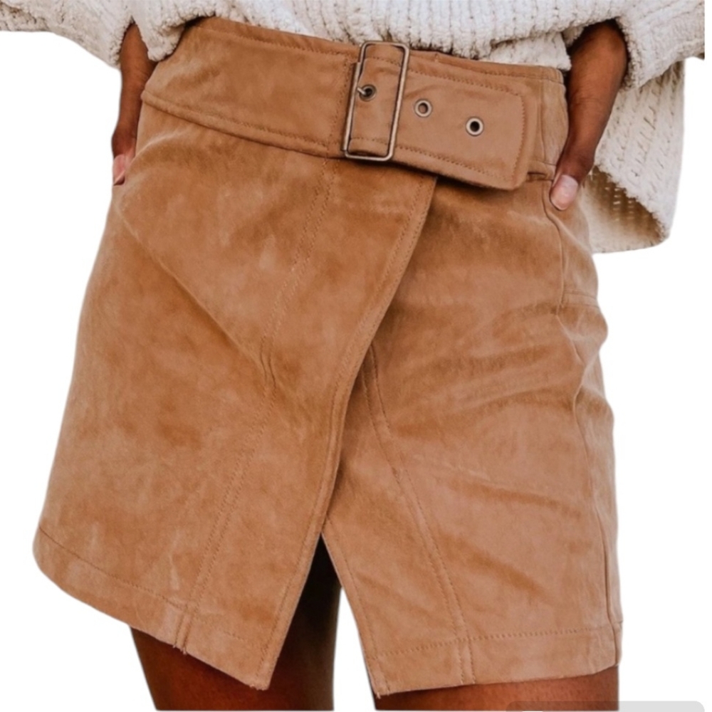 Free People Tan Mini Skirt